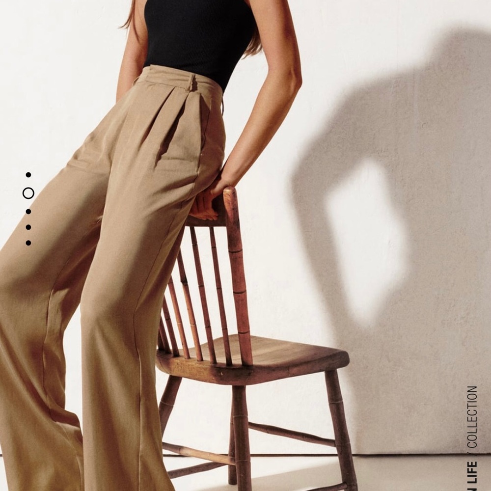Pleated wide leg pants ZARA
